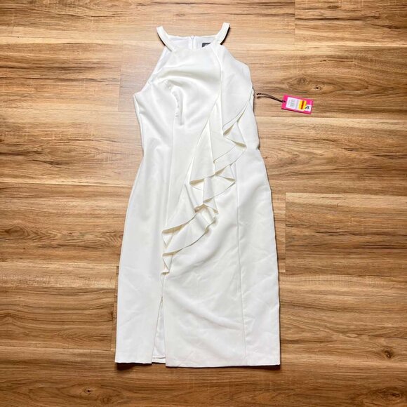 NWT Vince Camuto Women's Fitted Midi Halter Bodycon Dress - Picture 1 of 6